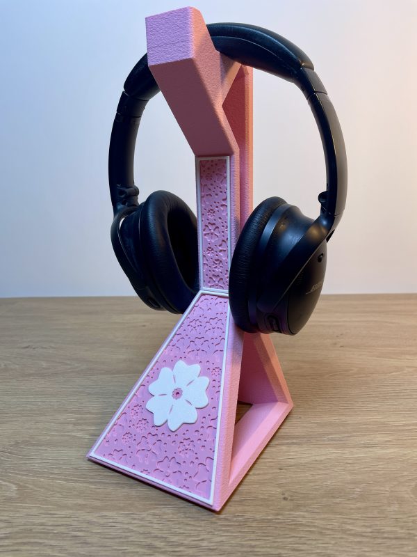 Support casque audio et gaming - fleur de sakura coté gauche Support casque audio - Fleur sakura