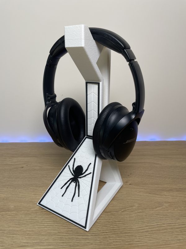 support casque audio_gaming mise en avant_Blanc+Noir Support casque audio - Araignée