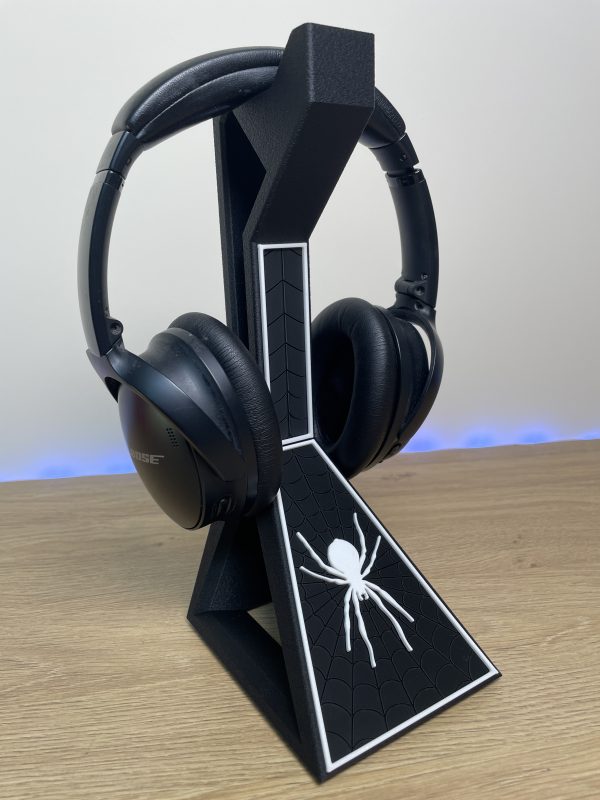 support casque audio_gaming mise en avant_Noir+blanc Support casque audio - Araignée