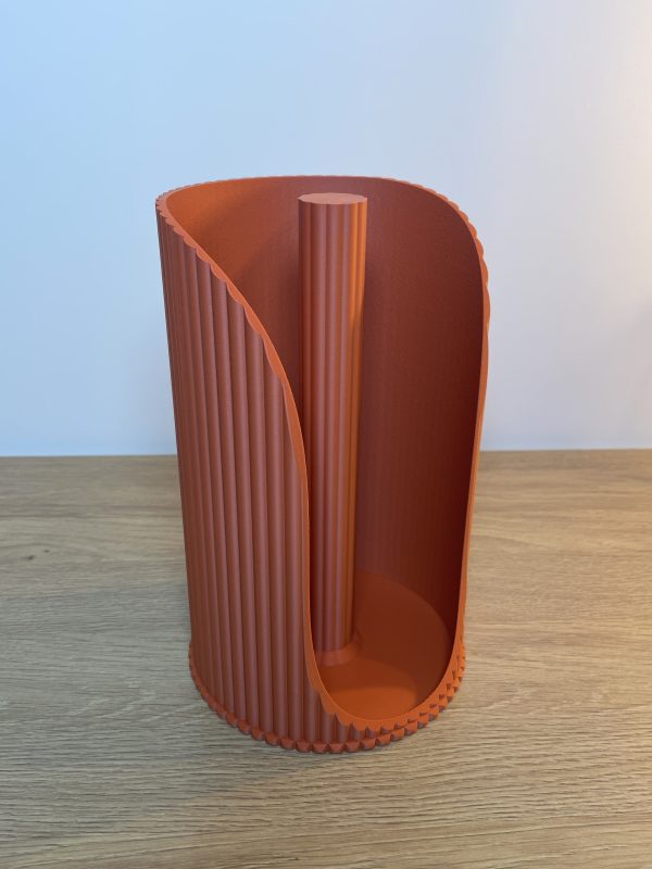 Rouleau essuis tout terracota vu dessus Porte essuie-tout design cannelé