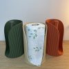 Rouleau essuis tout vert, terracota et beige Porte essuie-tout design cannelé