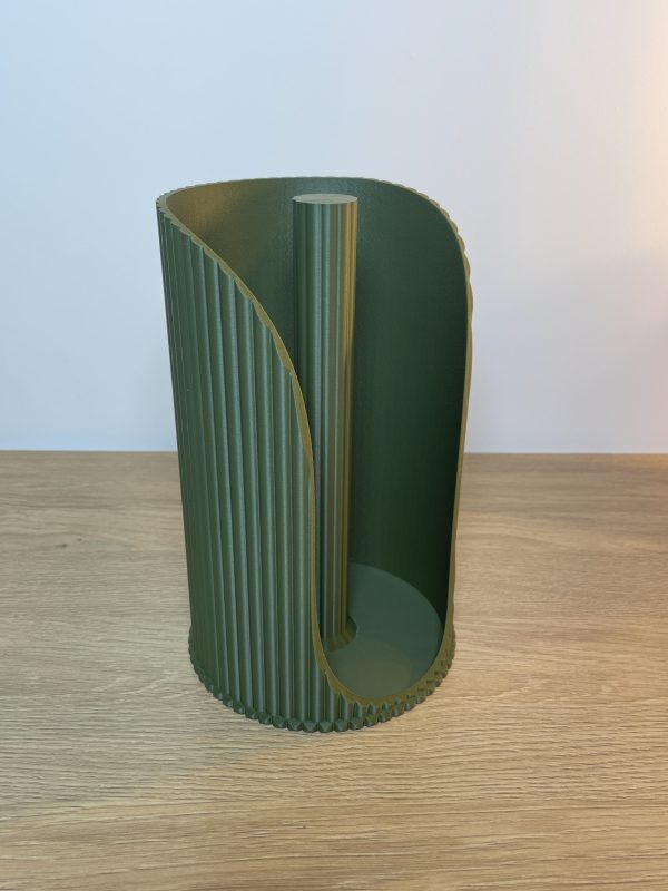 Rouleau essuis tout vert vu dessus Porte essuie-tout design cannelé